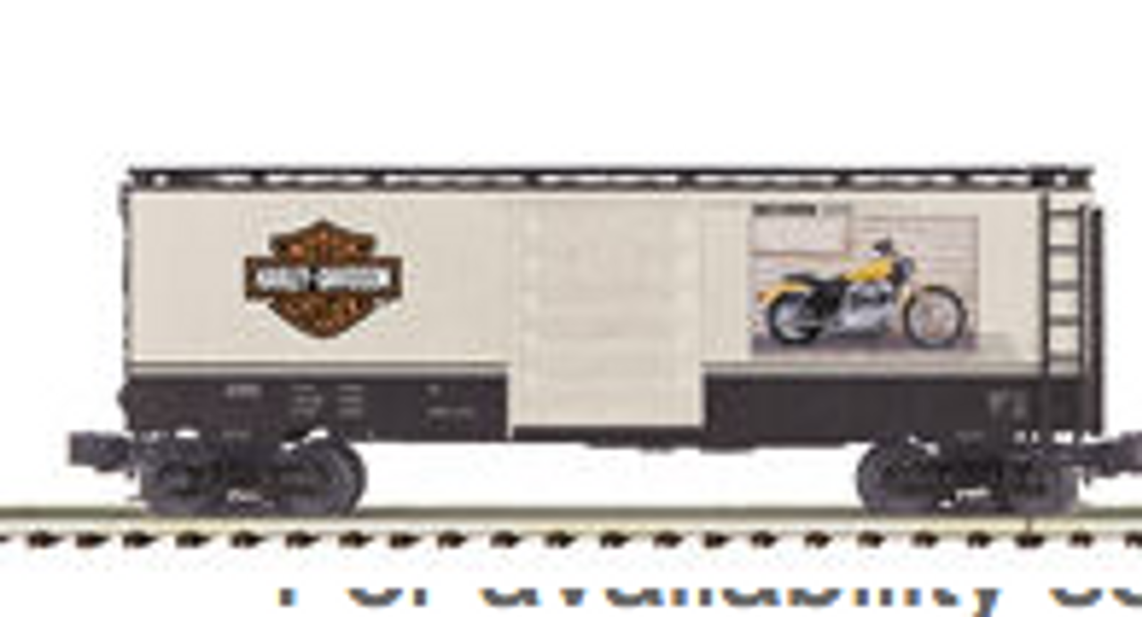 MTH Premier Harley Davidson 40' Box Car (2005 XL-883C on side) , 3 rail