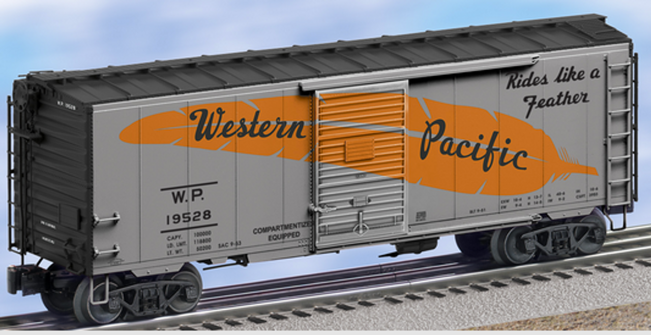 Lionel WP  (large orange feather) 40' PS-1 box car , 3 rail