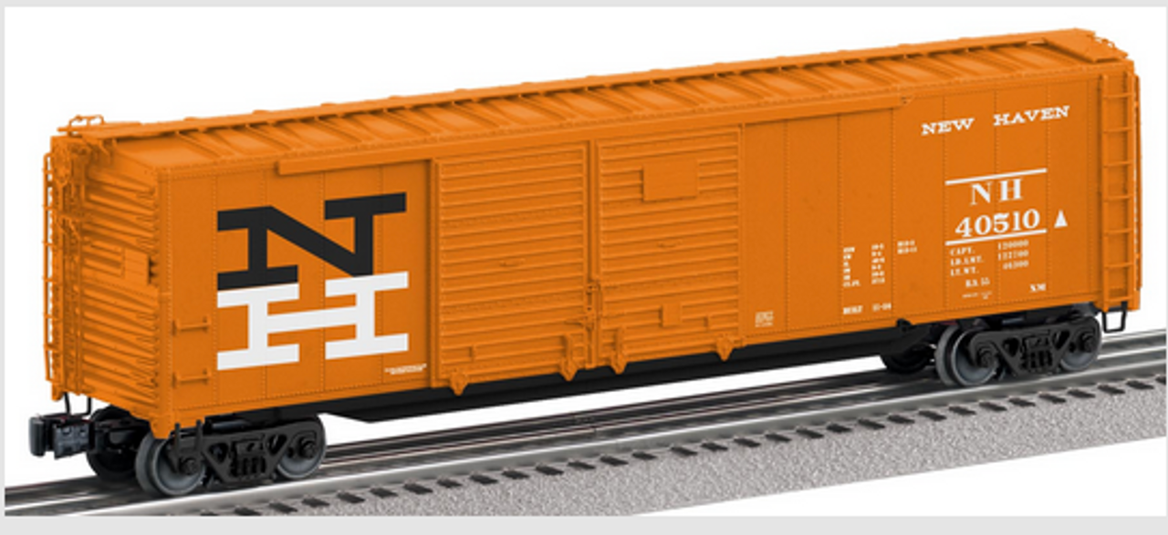 Lionel  NH (orange) 50' double door box car, 3 rail