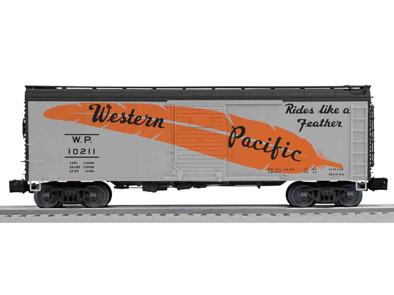 Lionel Western Pacific 40' ARA box car , 3 rail