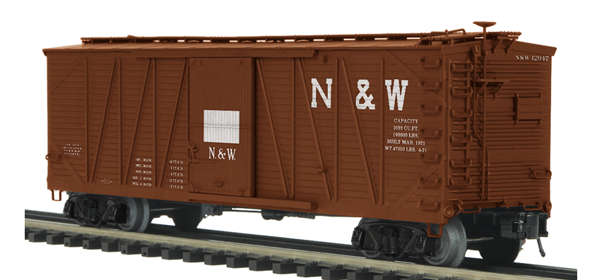 MTH Premier N&W  single sheathed (wood)   40' box car, 3 rail or 2 rail