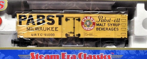 Atlas O  special run Pabst Malt Syrup  36' wood reefer,  3 rail or 2 rail