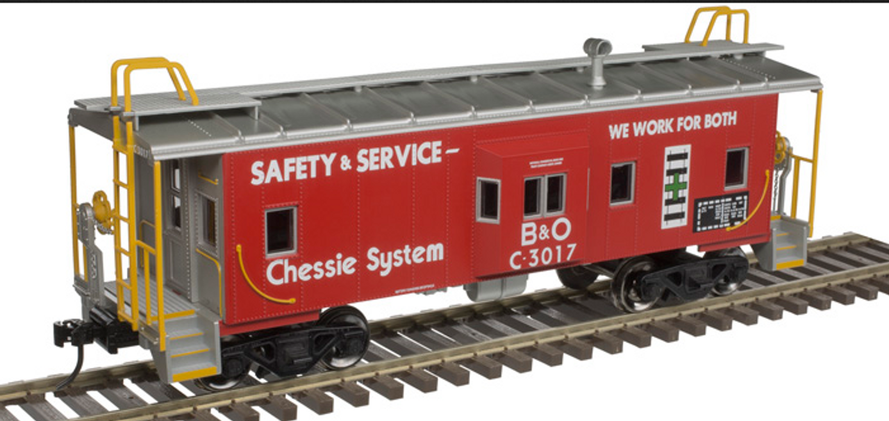 Atlas O Chessie Safety (red) Bay window caboose,2 rail