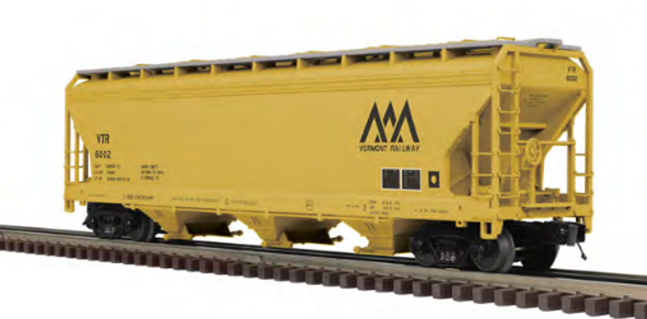 Atlas  Premier  Vermont Railway  3 bay centerflow covered hopper car, 3 rail or 2 rail