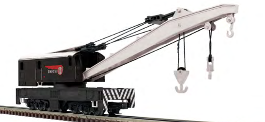 Atlas Premier Santa Fe  wreck crane and boom tender/tool car,  3 rail 