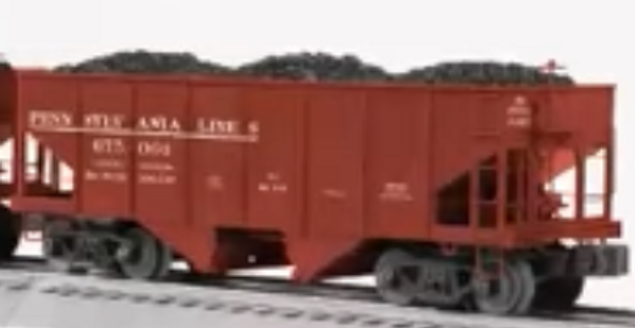 Lionel Penna. Lines  2 bay ribbed side hopper car,  3 rail