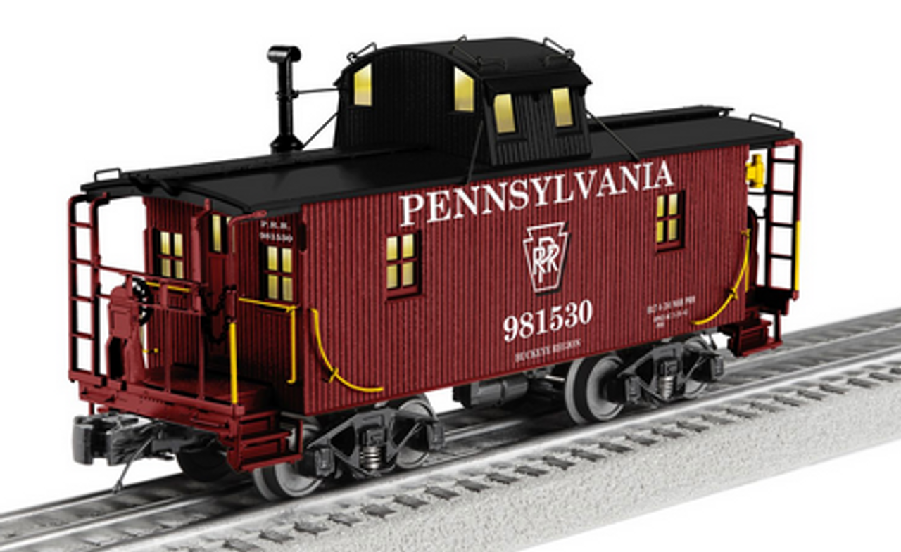 Lionel O  PRR N6b  wood caboose (shadow keystone)),  3 rail