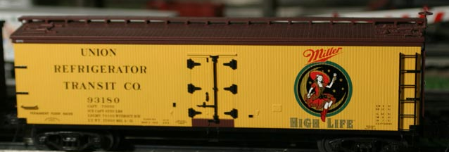 Atlas special run Miller Beer (deco girl in circle)  40' wood reefer, 3 rail or 2 rail
