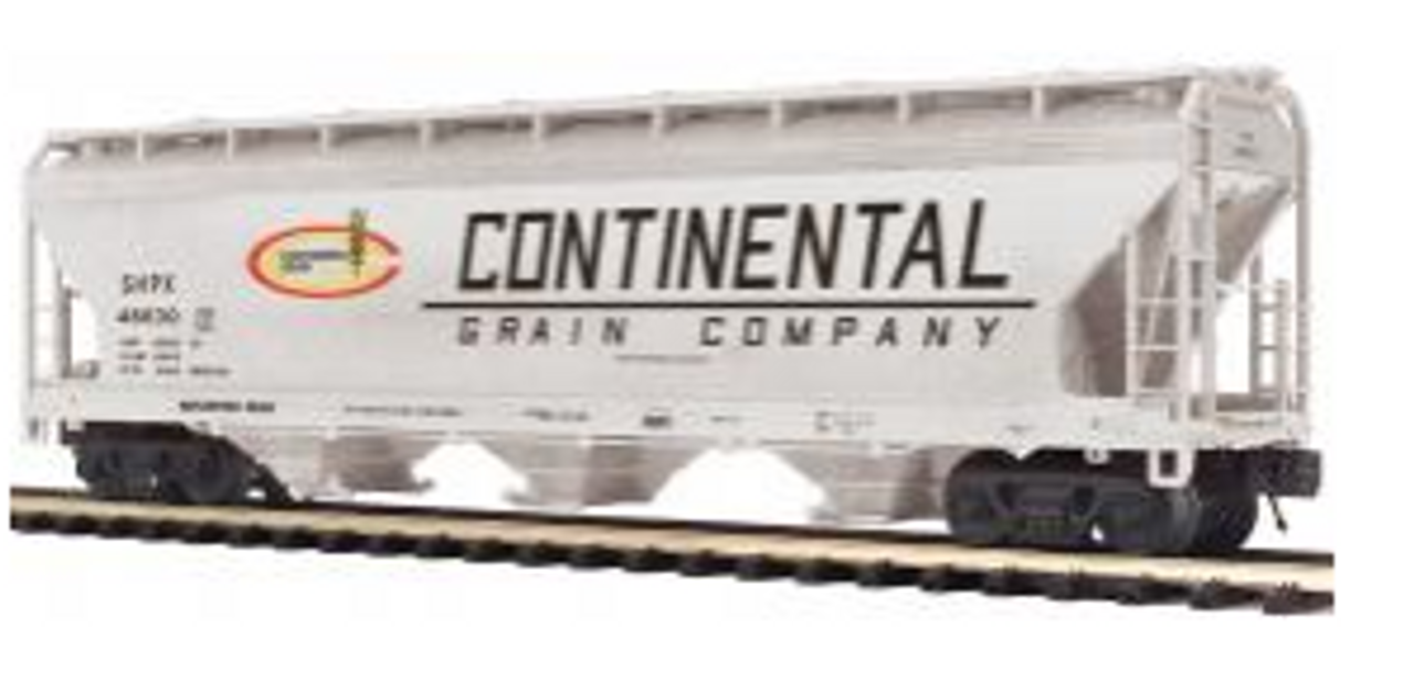 MTH Premier  Continental Grain  ACF  3 bay centerflow covered hopper car, 3 rail