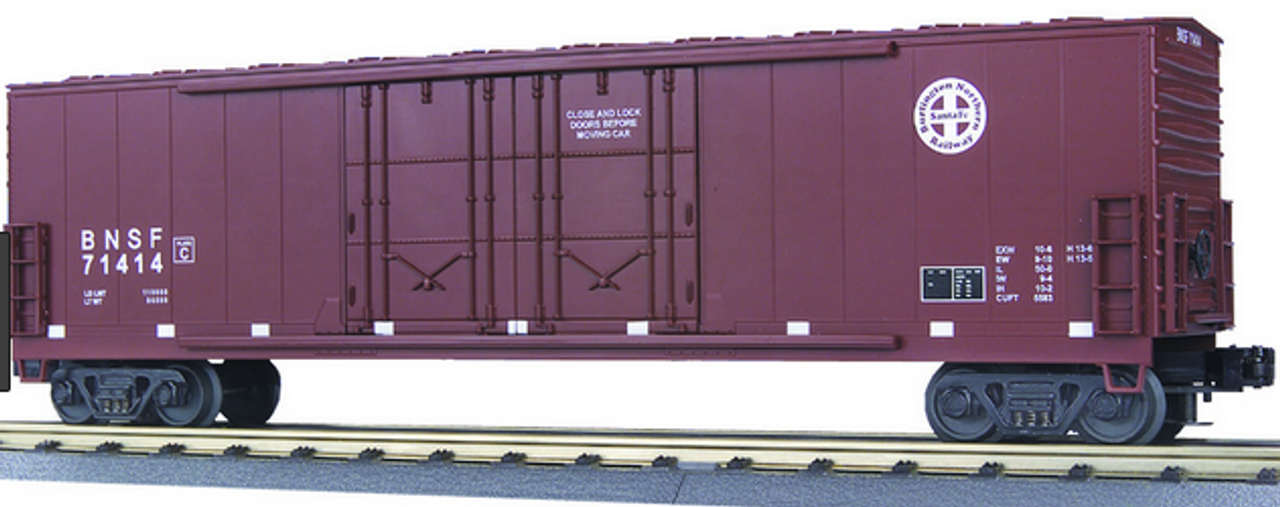 MTH Premier BNSF 50' (wagon wheel) Double Plug Door Box Car, 3 rail