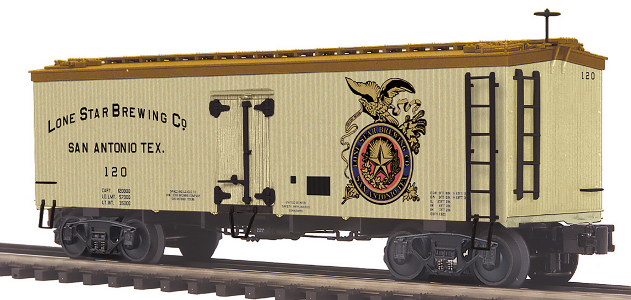 Pre-order for PDT exclusive MTH Premier Lone Star Brewing Co.36'  wood reefer, 3 rail