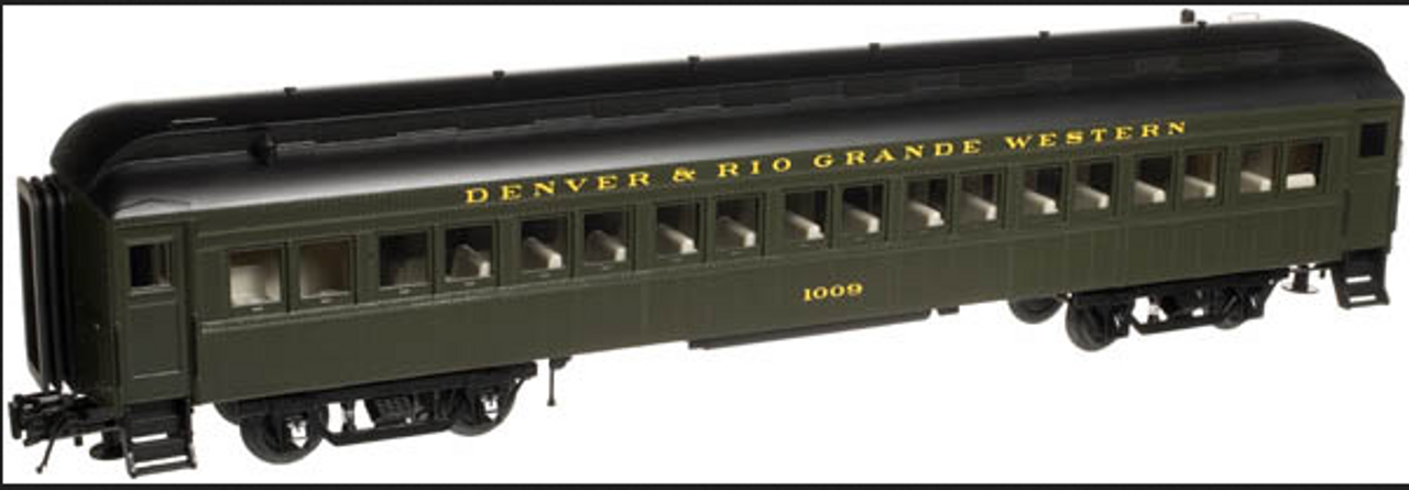 Atlas O 60 ft   Rio Grande (green) Coach Car, 3 rail or 2 rail