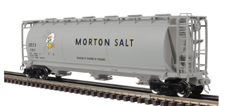 Atlas O Morton salt  cylindrical covered hopper car  , 3 rail or 2 rail