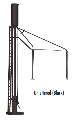 Atlas O  Unlettered black  diesel fuel pad sanding tower