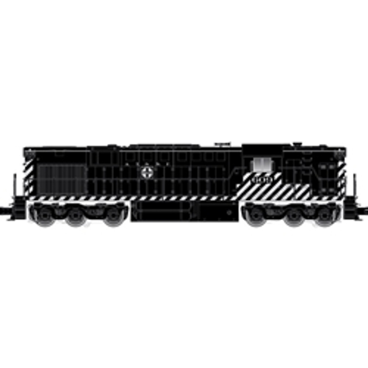 Atlas O Santa Fe Alco RSD-15, Zebra Stripe High Hood,  3 rail, conventional operation, 