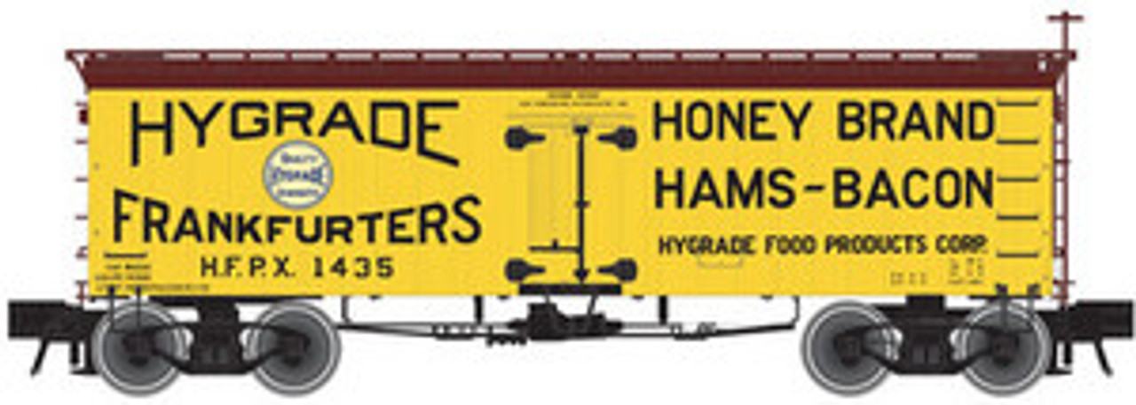 Atlas O Hygrade Frankfurters  36' wood reefer, 3 rail or 2 rail