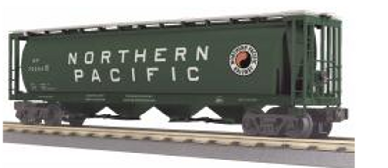 MTH Rail King semi scale NP 4-Bay Cylindrical covered Hopper, 3 rail