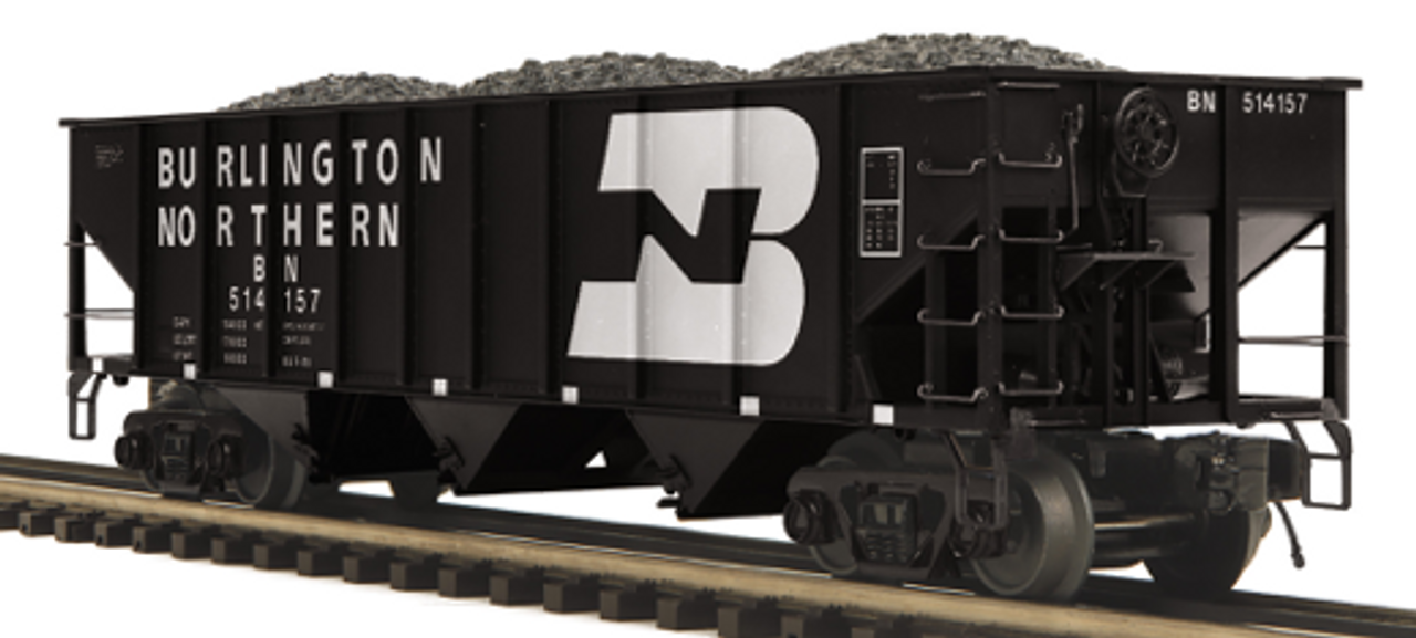 Pre-order for 4 car set of MTH Premier BN  70-ton 3-Bay Hopper w/coal load, 3 rail