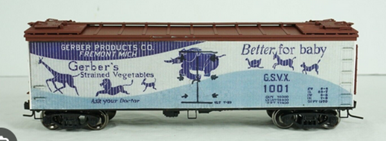 Atlas special run Gerbers Baby Food 40' wood reefer, 3 rail or 2 rail