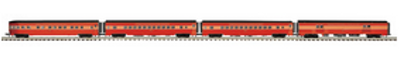 Pre-order for MTH  Premier  SP  4 car streamlined (smooth side) passenger set, 3 rail