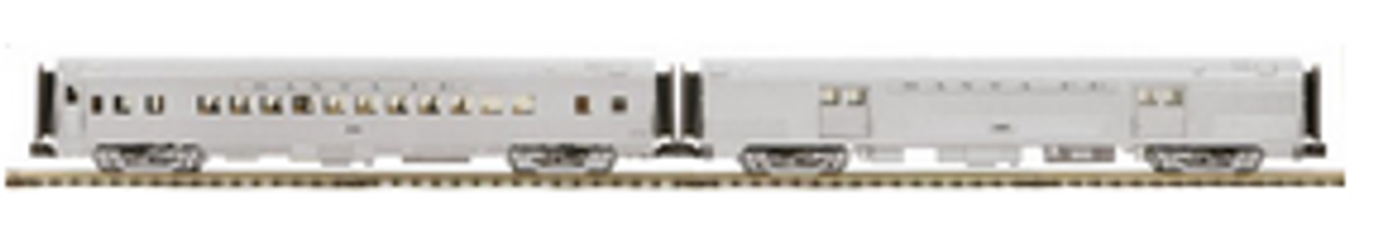Pre-order for MTH  Premier  Santa Fe (plated, ribbed side)   2 car streamlined Baggage and coach passenger set, 3 rail