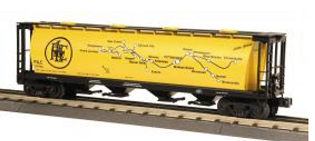 MTH Rail King P&LE (map)  4-Bay Cylindrical Hopper, 3 rail