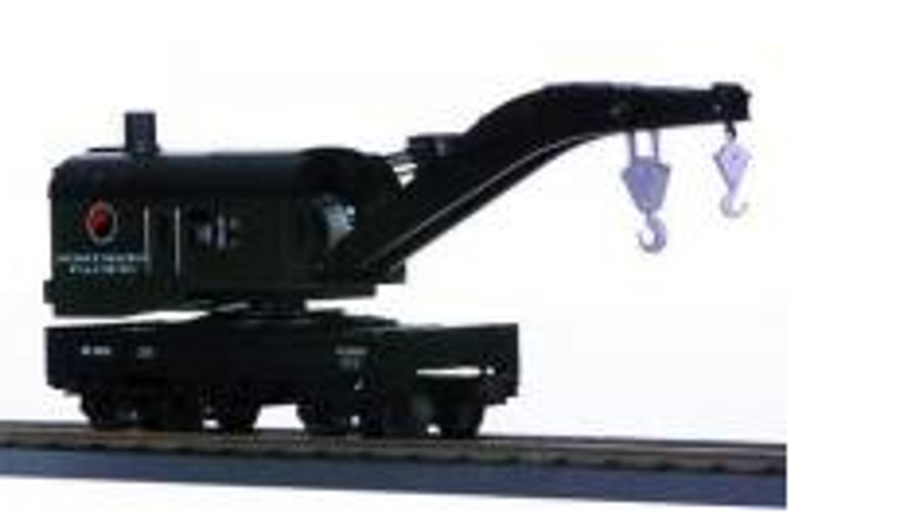 MTH Railking  semi scale NP Wreck crane and idler/tool car, 3 rail