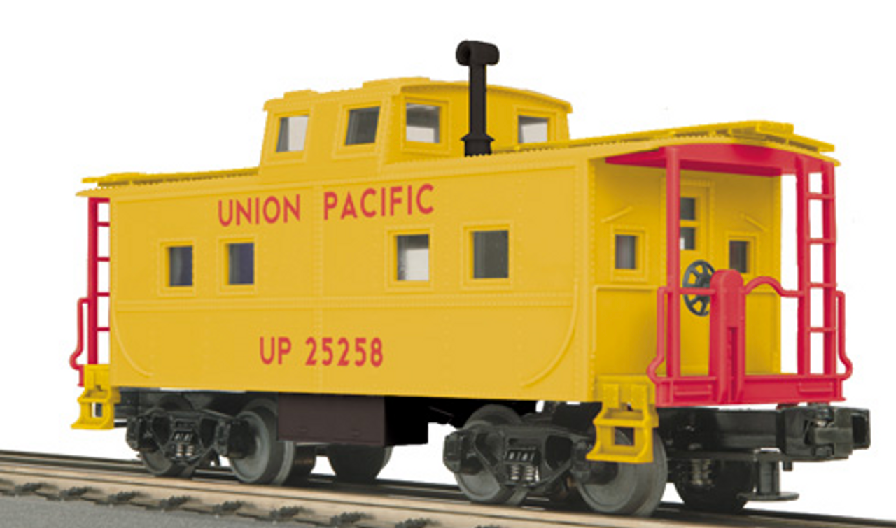 MTH Railking/rugged rails  Scale UP   center cupola Caboose, 3 rail (illuminated, no interior)