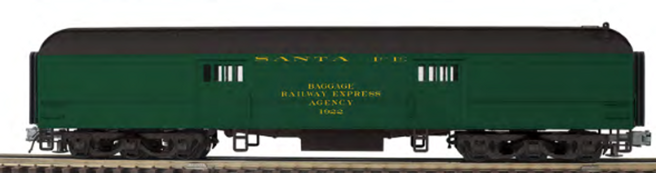 Pre-order for Atlas O 60' santa fe (green)) Baggage Car, 3 rail or 2 rail