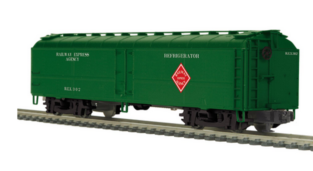 MTH Premier REA (1950's green)  R50b style express reefer , 3 rail MTH Premier REA (1950's green)  R50b style express reefer , 3 rail