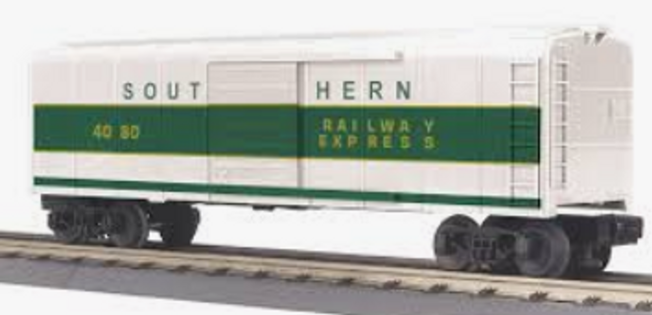 MTH Rail King Southern (mail/express passenger service)  40'   Box car, 3 rail, Like New