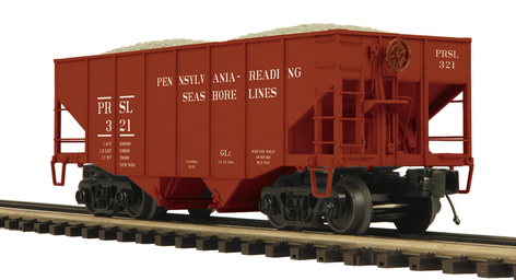 PDT special run MTH Premier  PRSL  2 bay fishbelly  sand hopper car 3 rail or 2 rail