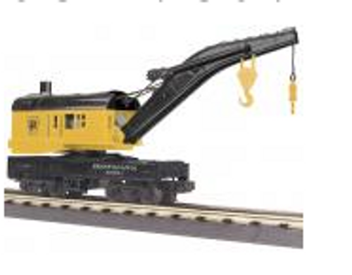 MTH Railking  semi scale PRR Wreck crane and idler/tool car, 3 rail