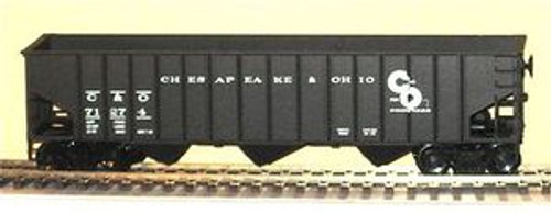 Weaver C&O 3 bay ribbed hopper car, 3 rail or 2 rail