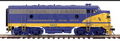 Atlas O C&O  F-7 A Diesel, non-powered, 2 rail 