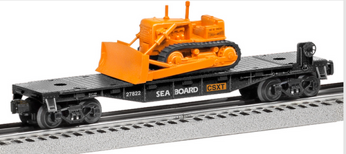 Lionel  Traditional size Seaboard/CSX   Flat car with bulldozer