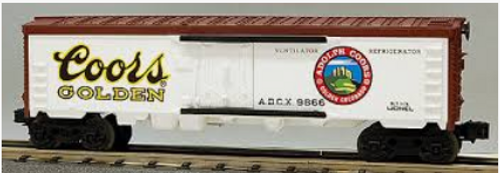 Lionel  traditional size Coors Beer   billboard  reefer, 3 rail