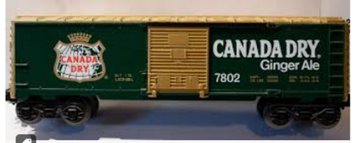 Lionel  traditional size Canada Dry box car, 3 rail