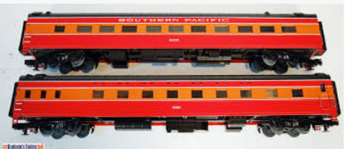MTH Premier SP  2 car streamlined  (smooth side)  passenger set, 3 rail, LIKE NEW CONDITION 