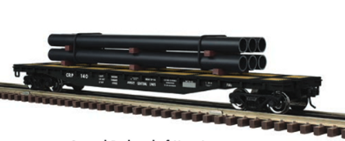 Pre-order for Atlas O  CNJ   50'  Flat car with pipe load, 3 rail or 2 rail
