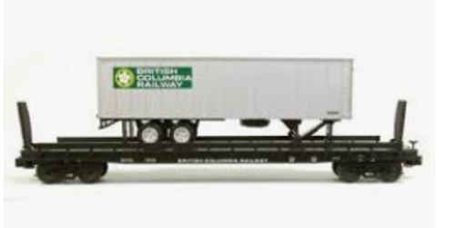 Weaver British Columbia  50'  flat car with trailer, 3 rail or 2 rail