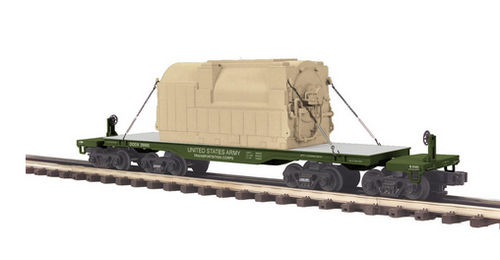 MTH Premier DODX  16 wheel Articulated High Capacity Flat Car with Transformer, 3 rail