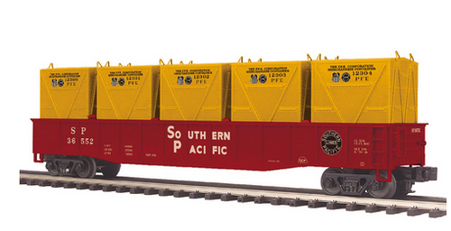 MTH Premier SP  Gondola  w/ 5 LCL Containers, 3 rail