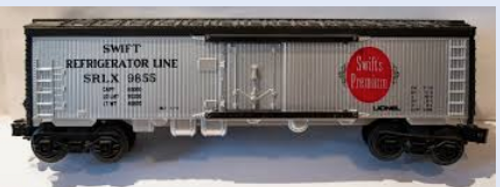 Lionel  traditional size swift premium    billboard  reefer, 3 rail