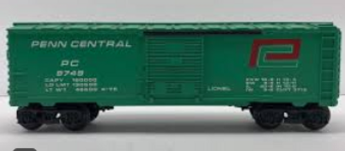 Lionel  traditional size  Penn Central  box car, 3 rail