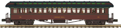 Pre-order for MTH Premier Strasburg 1890's style wood 64' passenger  coach car...3 rail
