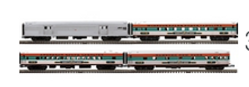 Pre-order for Atlas O Premier Strates shows streamlined 4 car passenger set, 3 rail