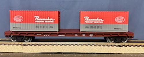 Weaver NYC  flat car with 2 NYC Pacemaker containers, 3 or 2 rail