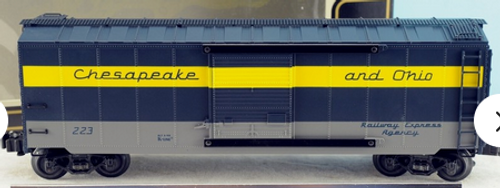 K-line C&O  express (passenger colors)  40' box  car 3-rail 