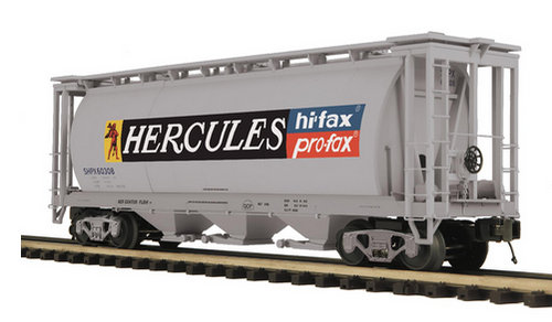 Pre-order for MTH Premier  Hercules  3 bay cylindrical  covered hopper car, 3 rail